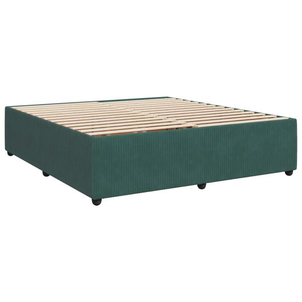 Boxspringbett mit Matratze Dunkelgrün 180 x 200 cm Samt