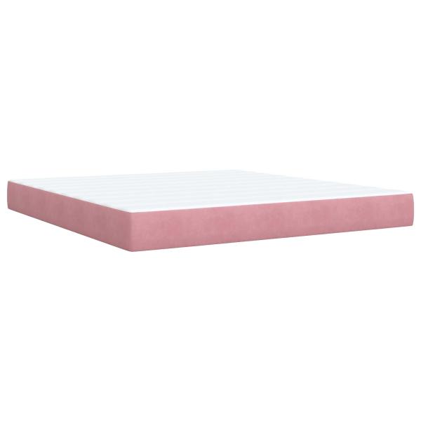 Boxspringbett mit Matratze mit Kopfteil Rosa 180 x 200 cm Samt