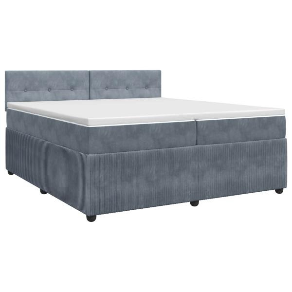 Boxspringbett mit Matratze Dunkelgrau 200 x 200 cm Samt
