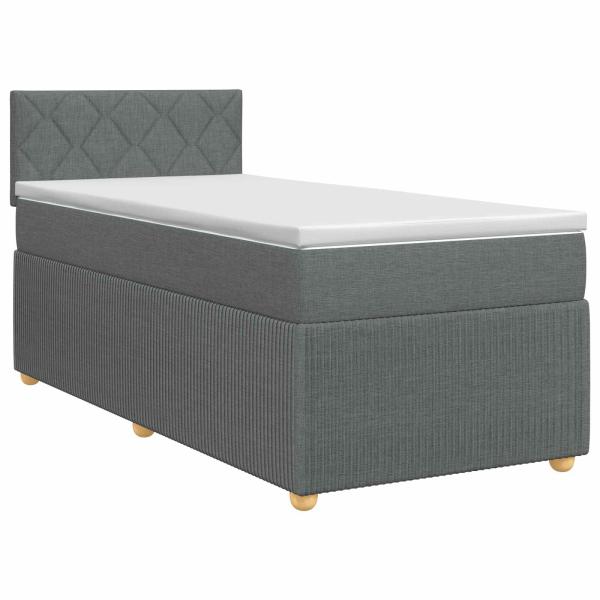 Boxspringbett mit Matratze Dunkelgrau 90 x 190 cm Stoff