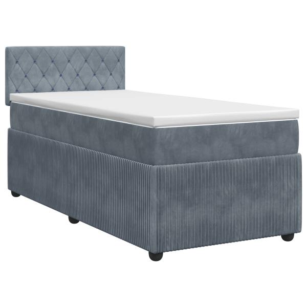 Boxspringbett mit Matratze Dunkelgrau 90 x 190 cm Samt