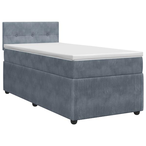 Boxspringbett mit Matratze Dunkelgrau 90 x 190 cm Samt