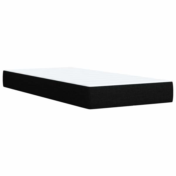 Boxspringbett mit Matratze und LED Schwarz 80 x 200 cm Stoff