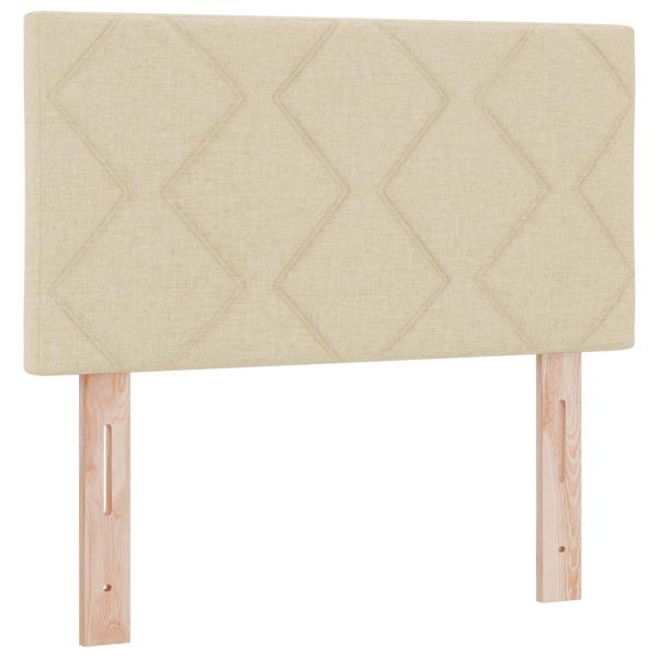 Boxspringbett mit Matratze und LED Creme 80 x 200 cm Stoff