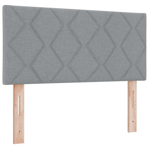 Boxspringbett mit Matratze und LED Hellgrau 90 x 190 cm Stoff