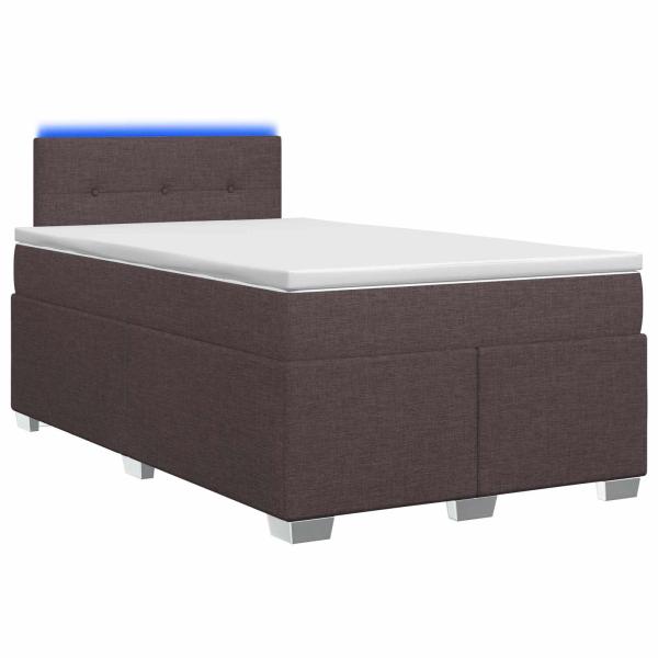 Boxspringbett mit Matratze und LED Dunkelbraun 120 x 190 cm