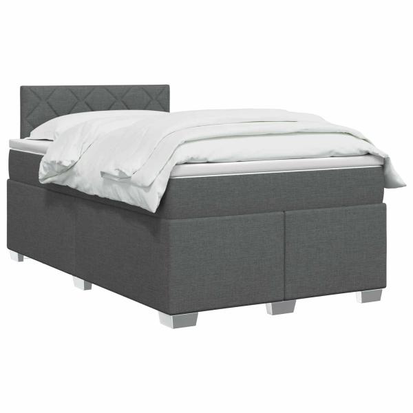 Boxspringbett mit Matratze und LED Dunkelgrau 120 x 200 cm
