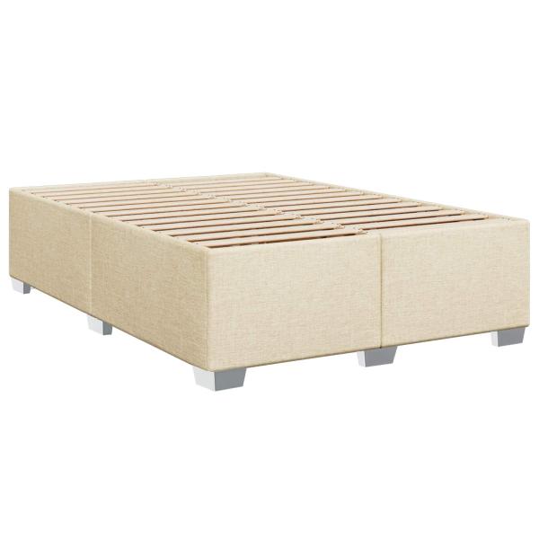 Boxspringbett mit Matratze und LED Creme 140 x 190 cm Stoff