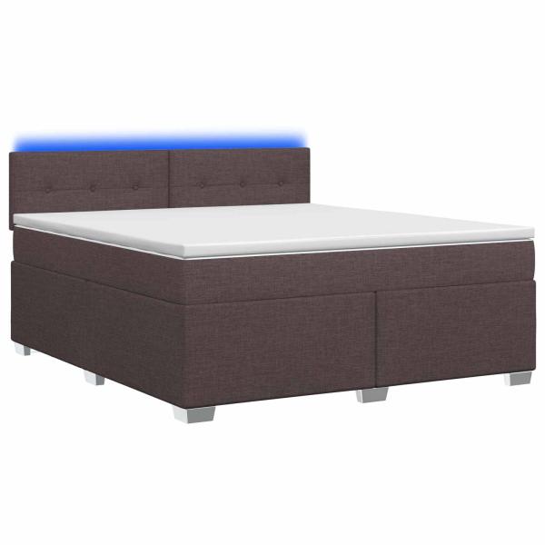Boxspringbett mit Matratze und LED Dunkelbraun 140 x 190 cm