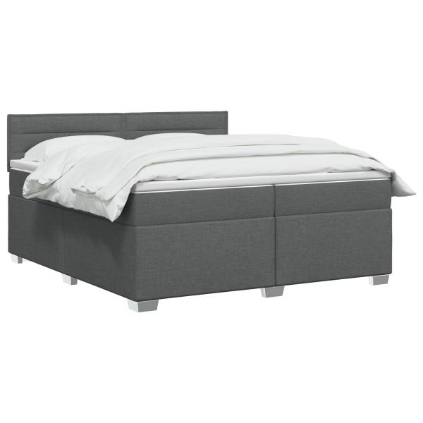 Boxspringbett mit Matratze und LED Dunkelgrau 200 x 200 cm