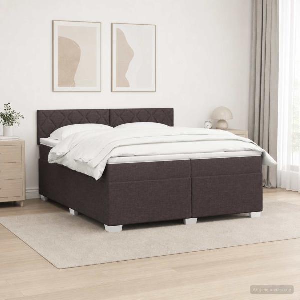 ARDEBO.de - Boxspringbett mit Matratze und LED Dunkelbraun 200 x 200 cm