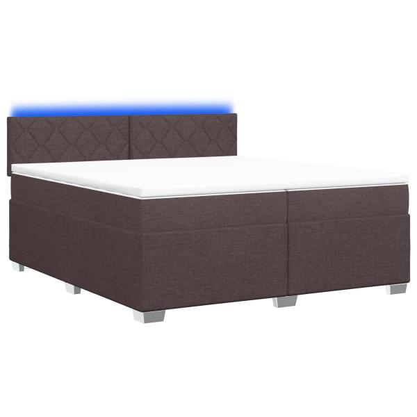 Boxspringbett mit Matratze und LED Dunkelbraun 200 x 200 cm