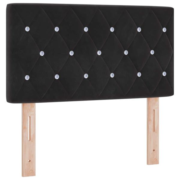 Boxspringbett mit Matratze und LED Schwarz 80 x 200 cm Samt