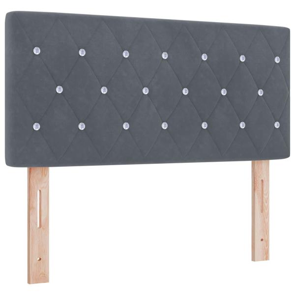 Boxspringbett mit Matratze und LED Dunkelgrau 100 x 200 cm Samt
