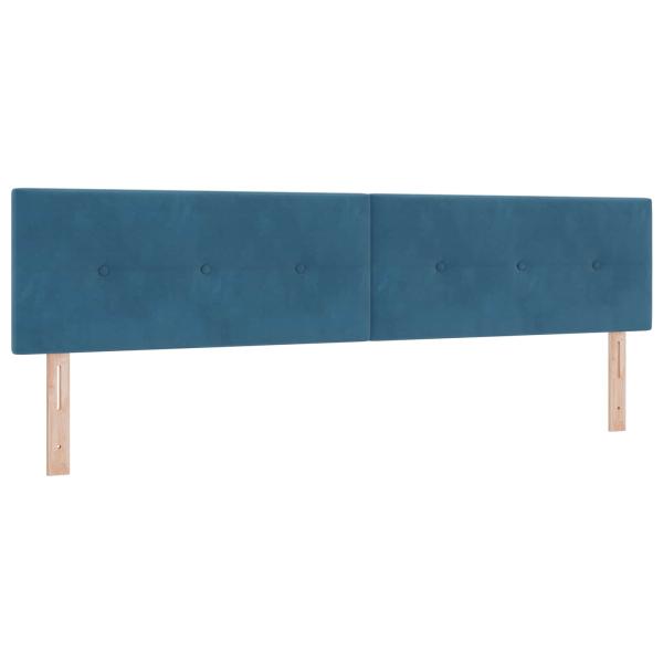 Boxspringbett mit Matratze und LED Blau 200 x 200 cm Samt