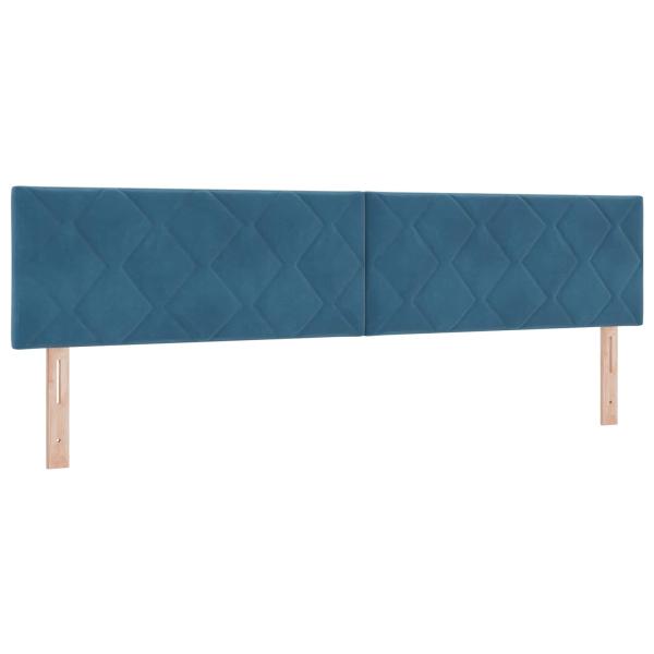 Boxspringbett mit Matratze und LED Blau 200 x 200 cm Samt