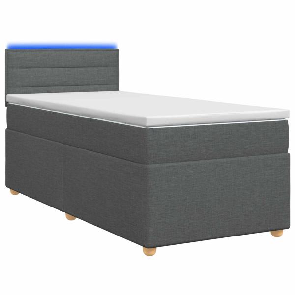 Boxspringbett mit Matratze Dunkelgrau 80 x 200 cm Stoff