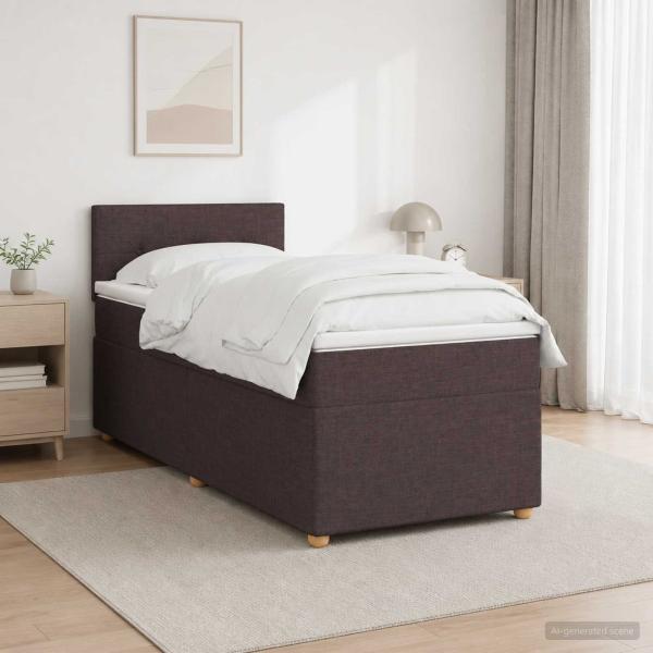 ARDEBO.de - Boxspringbett mit Matratze Dunkelbraun 80 x 200 cm Stoff