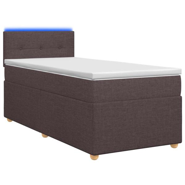Boxspringbett mit Matratze Dunkelbraun 80 x 200 cm Stoff