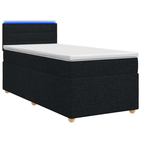 Boxspringbett mit Matratze Schwarz 100 x 200 cm Stoff
