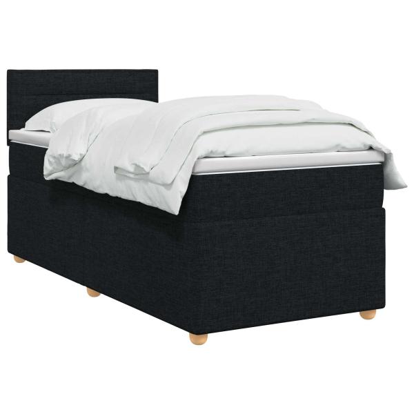 Boxspringbett mit Matratze Schwarz 100 x 200 cm Stoff