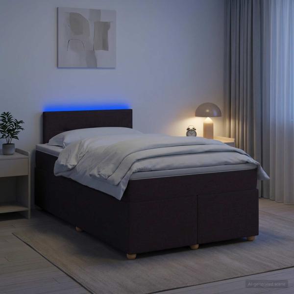 ARDEBO.de - Boxspringbett mit Matratze Dunkelbraun 120 x 190 cm Stoff
