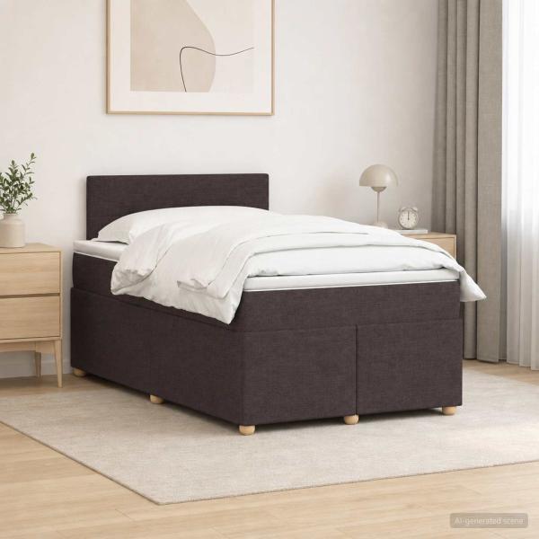 Boxspringbett mit Matratze Dunkelbraun 120 x 190 cm Stoff