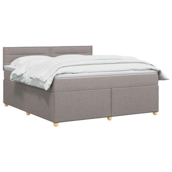 Boxspringbett mit Matratze Taupe 140 x 200 cm Stoff