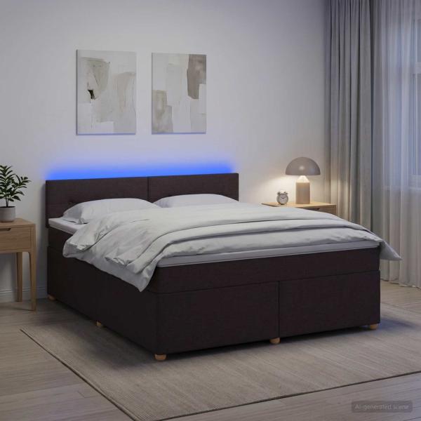 ARDEBO.de - Boxspringbett mit Matratze Dunkelbraun 140 x 200 cm Stoff
