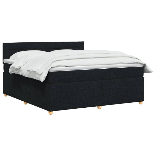 Boxspringbett mit Matratze Schwarz 160 x 200 cm Stoff