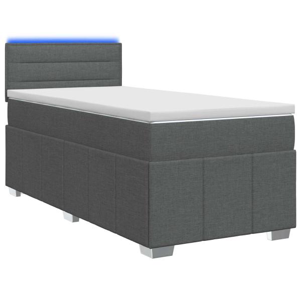 Boxspringbett mit Matratze Dunkelgrau 80 x 200 cm Stoff