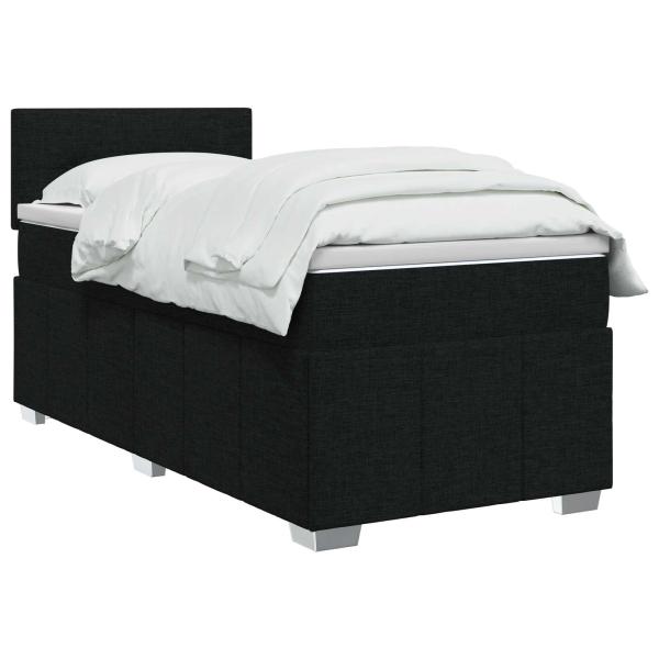 Boxspringbett mit Matratze Schwarz 80 x 200 cm Stoff