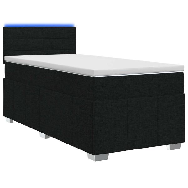 Boxspringbett mit Matratze Schwarz 90 x 190 cm Stoff