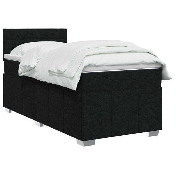 Boxspringbett mit Matratze Schwarz 90 x 190 cm Stoff