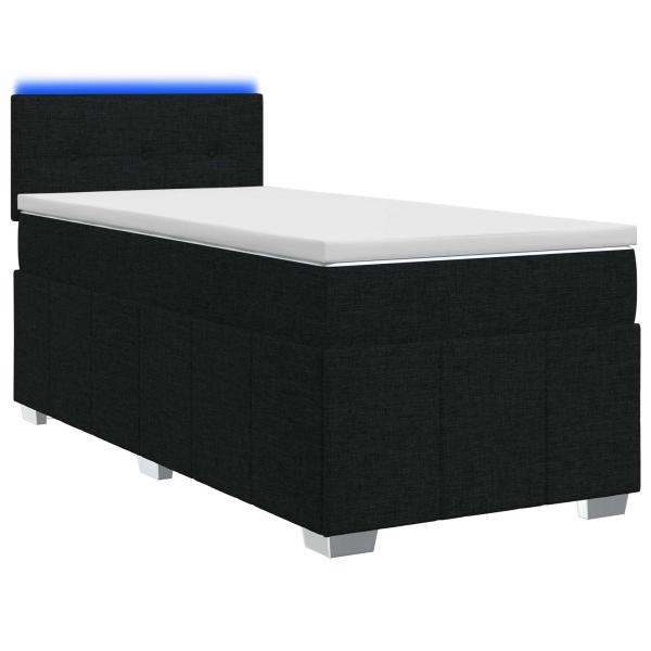 Boxspringbett mit Matratze Schwarz 90 x 190 cm Stoff