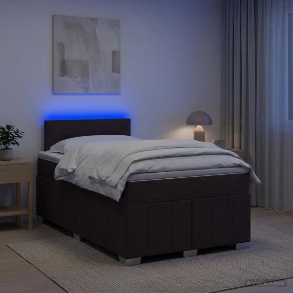 Boxspringbett mit Matratze Dunkelbraun 120 x 190 cm Stoff