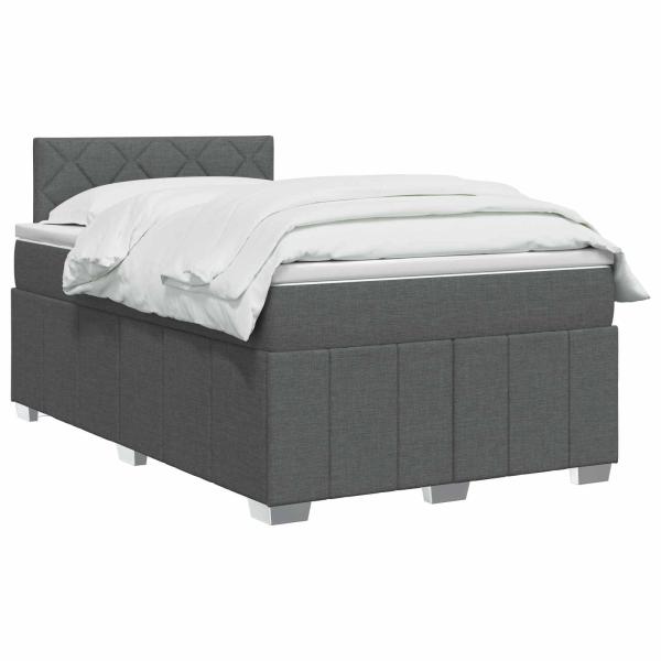 Boxspringbett mit Matratze Dunkelgrau 120 x 190 cm Stoff