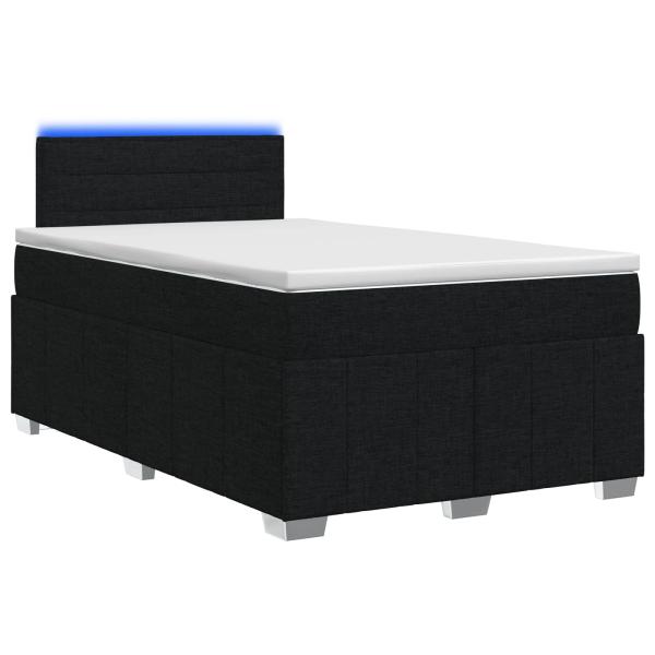 Boxspringbett mit Matratze Schwarz 120 x 200 cm Stoff