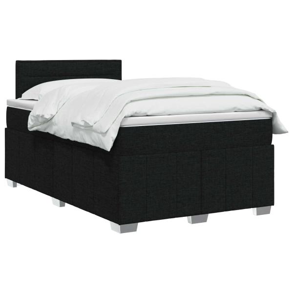 Boxspringbett mit Matratze Schwarz 120 x 200 cm Stoff