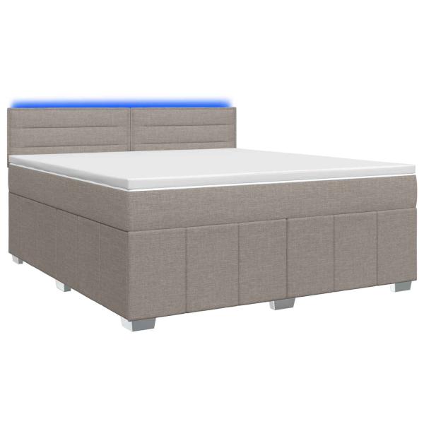 Boxspringbett mit Matratze Taupe 140 x 190 cm Stoff