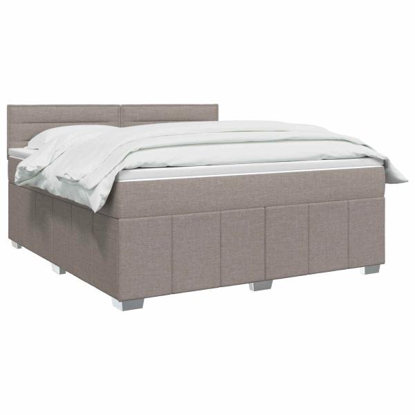 Boxspringbett mit Matratze Taupe 140 x 190 cm Stoff