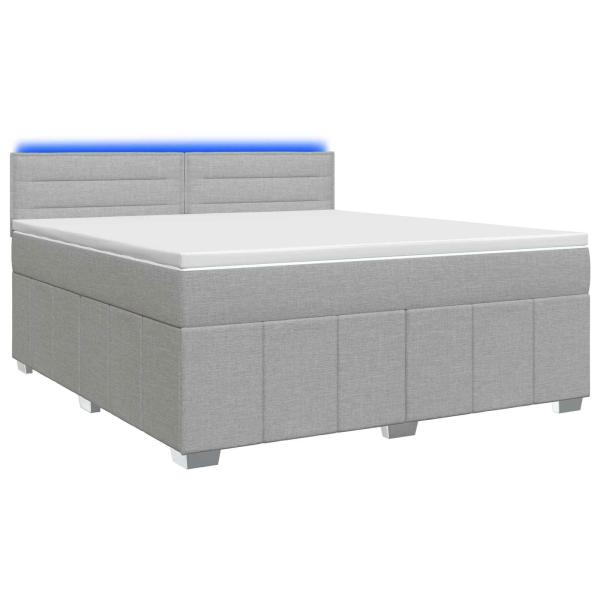Boxspringbett mit Matratze Hellgrau 140 x 200 cm Stoff