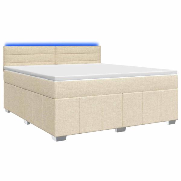 Boxspringbett mit Matratze Creme 140 x 200 cm Stoff