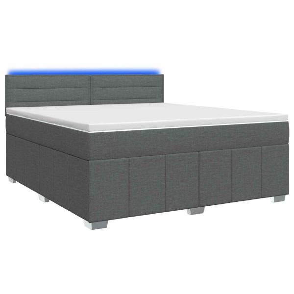 Boxspringbett mit Matratze Dunkelgrau 160 x 200 cm Stoff