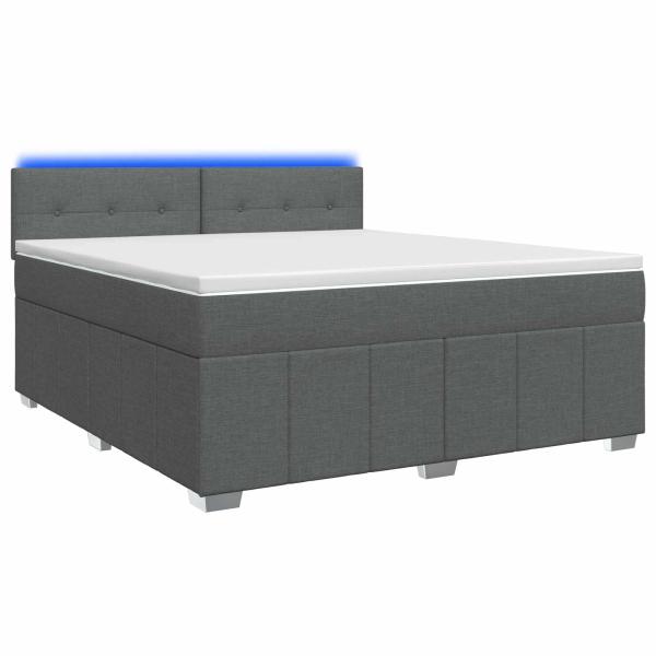 Boxspringbett mit Matratze Dunkelgrau 160 x 200 cm Stoff