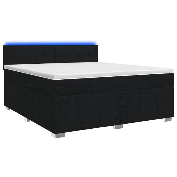 Boxspringbett mit Matratze Schwarz 160 x 200 cm Stoff