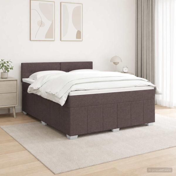 Boxspringbett mit Matratze Dunkelbraun 160 x 200 cm Stoff