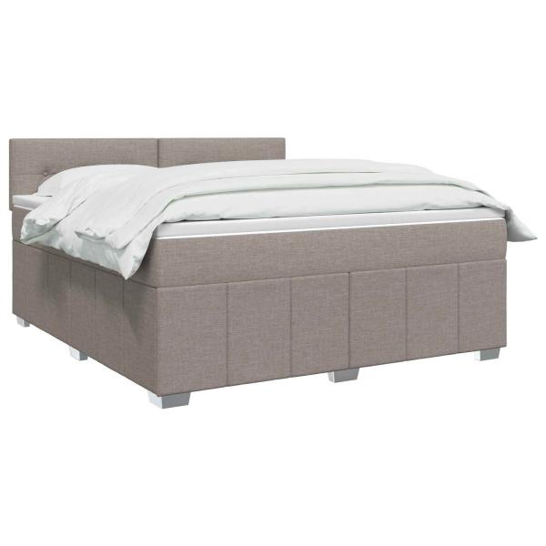 Boxspringbett mit Matratze Taupe 160 x 200 cm Stoff