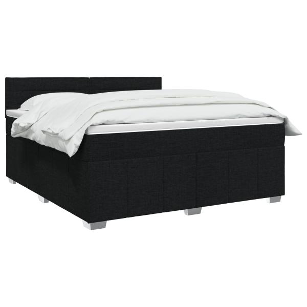 Boxspringbett mit Matratze Schwarz 180 x 200 cm Stoff
