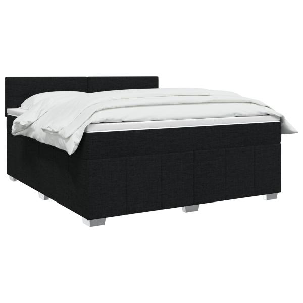 Boxspringbett mit Matratze Schwarz 180 x 200 cm Stoff